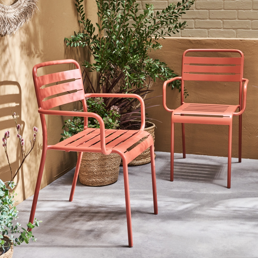 Fauteuil de jardin acier (lot de 2) AMÉLIA
