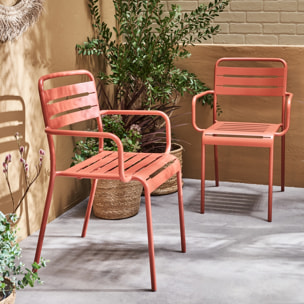Fauteuil de jardin acier (lot de 2) AMÉLIA