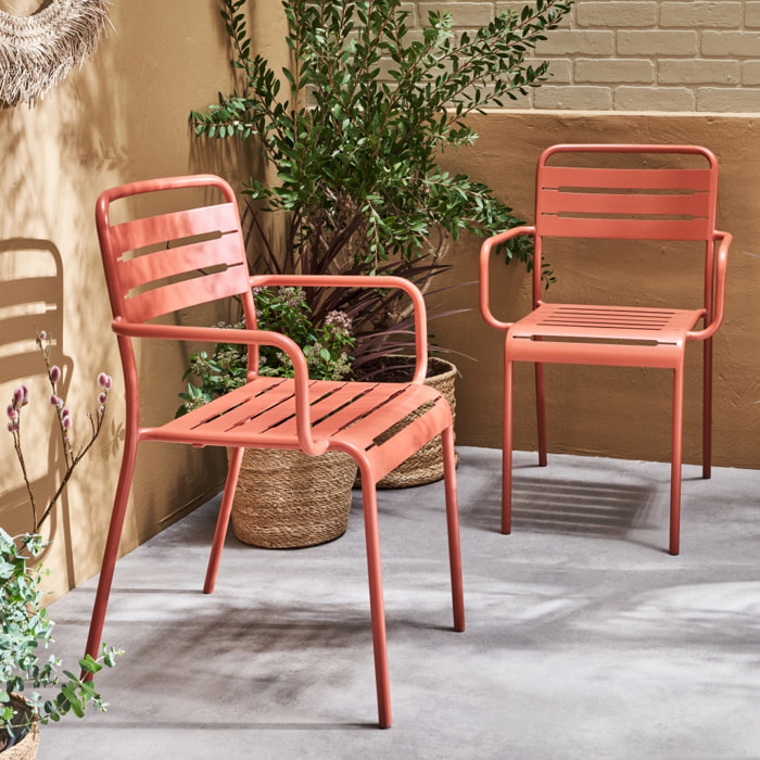 Fauteuil de jardin acier (lot de 2) AMÉLIA