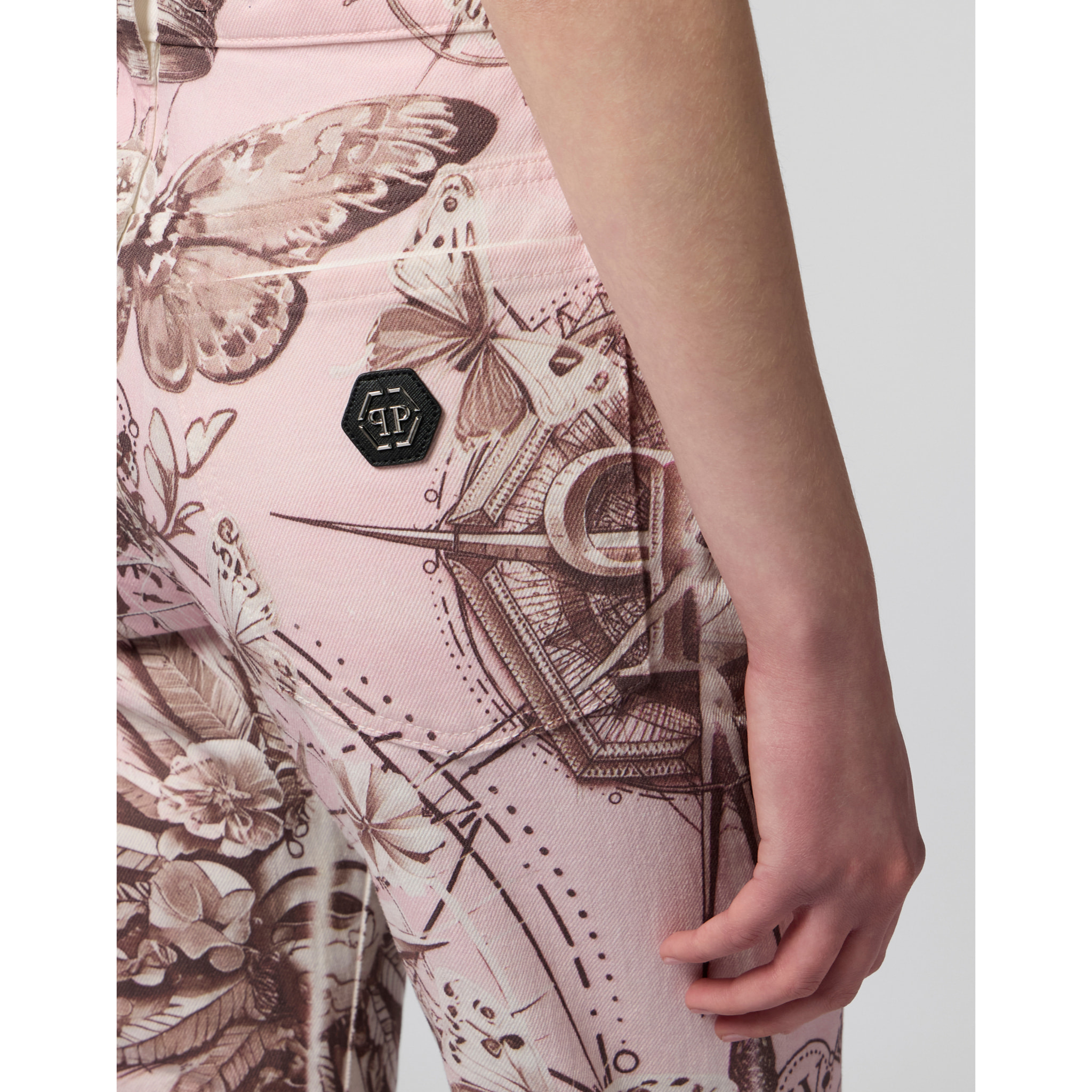 PHILIPP PLEIN Straight Cut Jeans Butterfly Tattoo