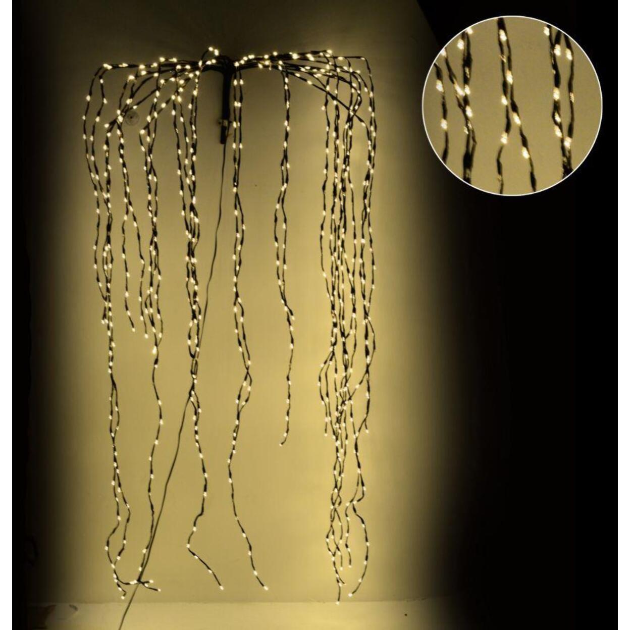 Catena luminosa a cascata con 567 led fissi+81 flash cm70xh220