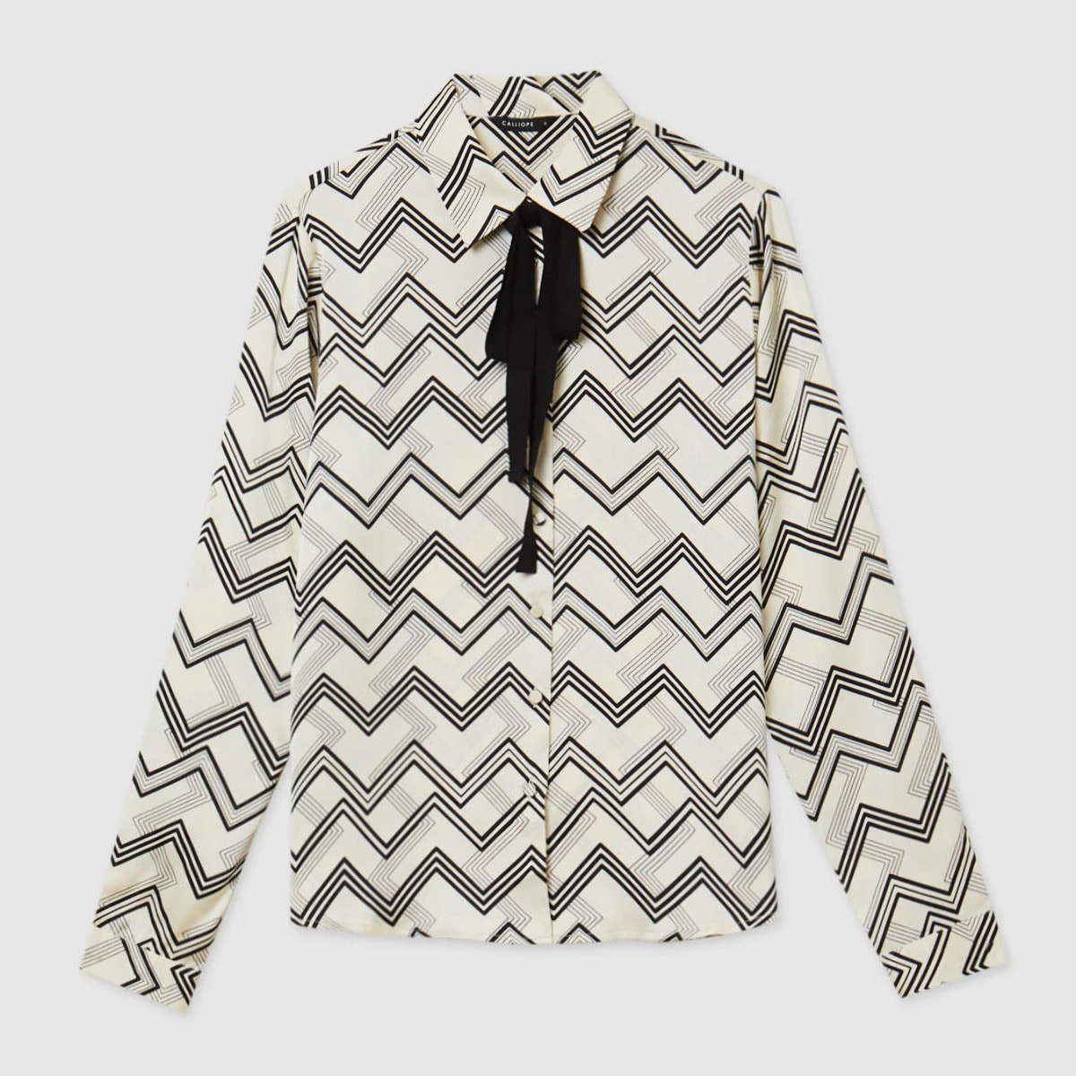 Camicia fantasia chevron con cravattino