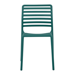 Set da 4 sedie da giardino in polipropilene verde petrolio – Lagos
