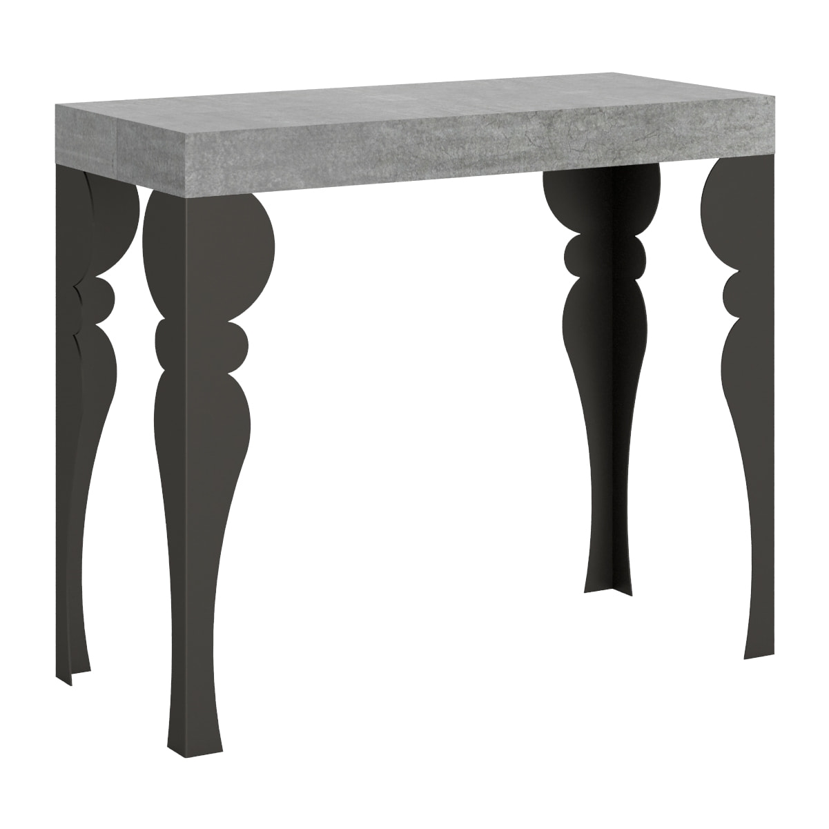 Console Paxon Premium cm.90x40 (extensible à 300) Ciment cadre Anthracite