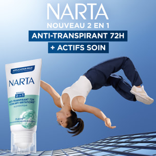 Narta Tube Roll-On 2-en-1 Anti-Transpirant 72H + Soin au Probiotique Anti-Irritations 50 ml