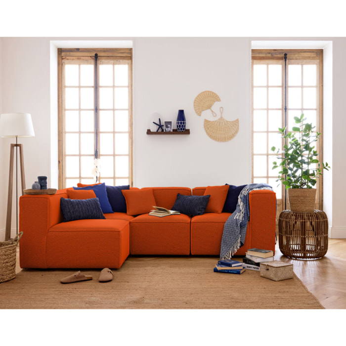 Arty - module d'assise droit - en tissu mailles 3D - Orange