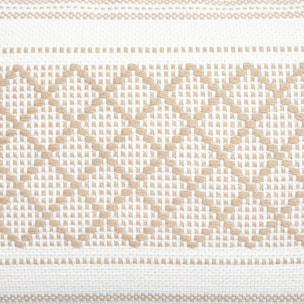 Funda de cojín tejido rombos con borlas Diami color marron beige Algodón y poliéster