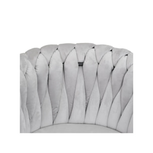 Chaise en velours tressé avec accoudoirs et pieds en métal - MELODIE 2