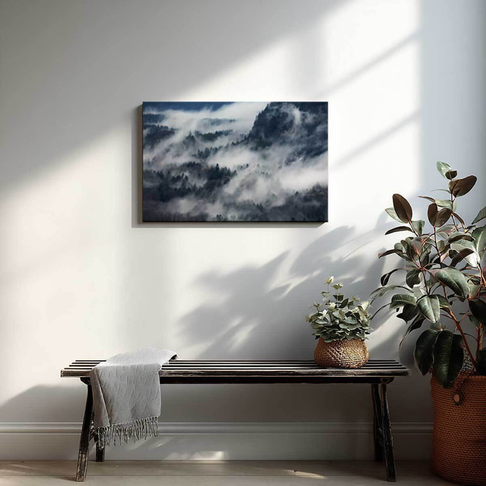 Tableau foret Un chemin de brume Toile imprimée