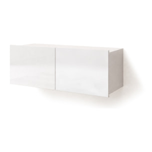 Alix - meuble tv modulable 100 cm - 2 portes - Blanc