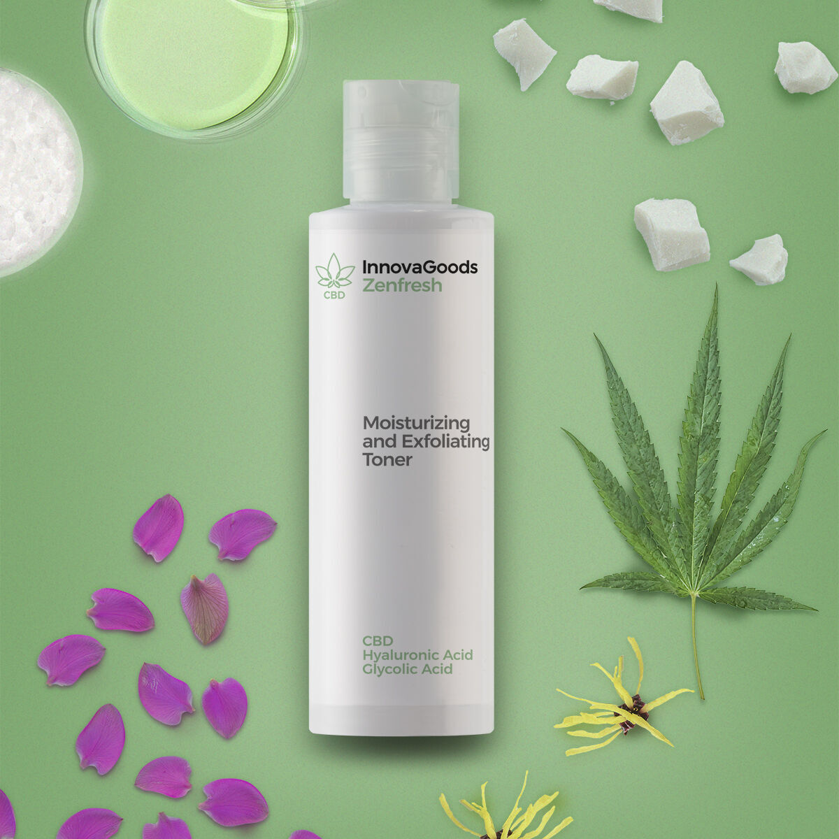 Tonique Hydratant et Exfoliant pour le Visage CBD Zenfresh InnovaGoods 150 ml