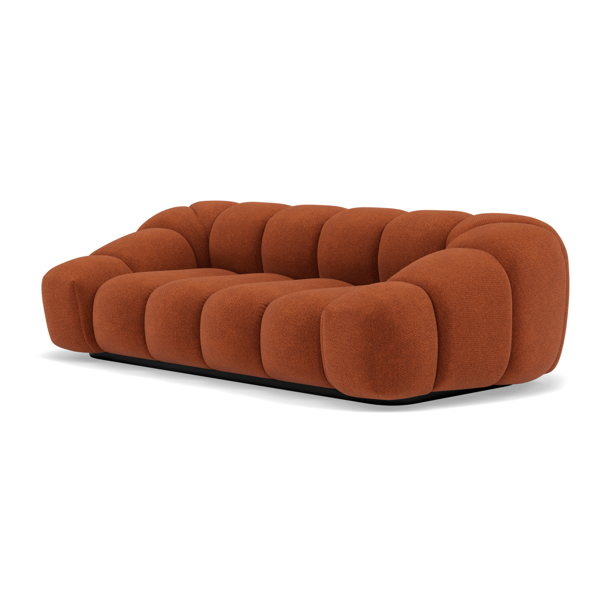 Ava - canapé 3 places bubble en velours texturé - Terracotta