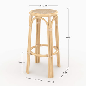 Tabouret de bar Vania en rotin 75 cm