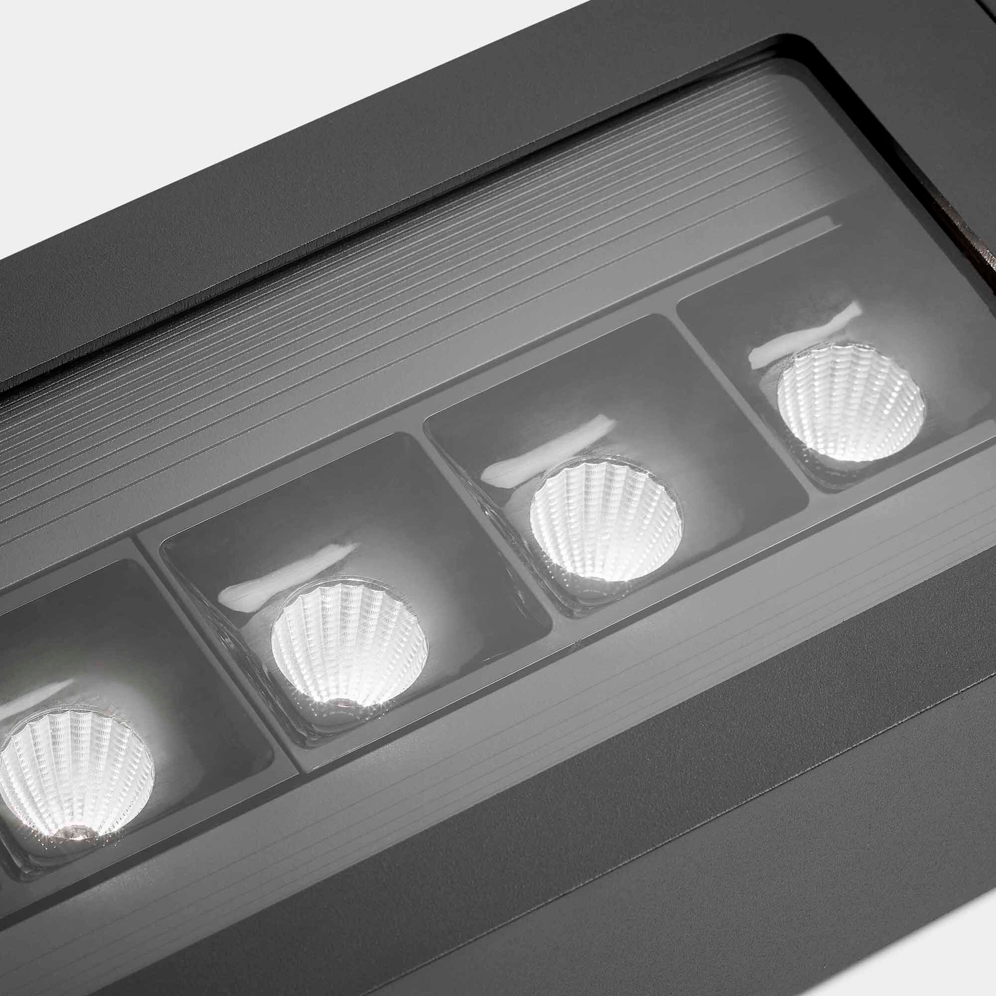 LEDS C4 Farola IP65 ZigZag Symmetrical LED 63.4 Blanco cálido - 3000K 1-10V Gris urbano 4264lm