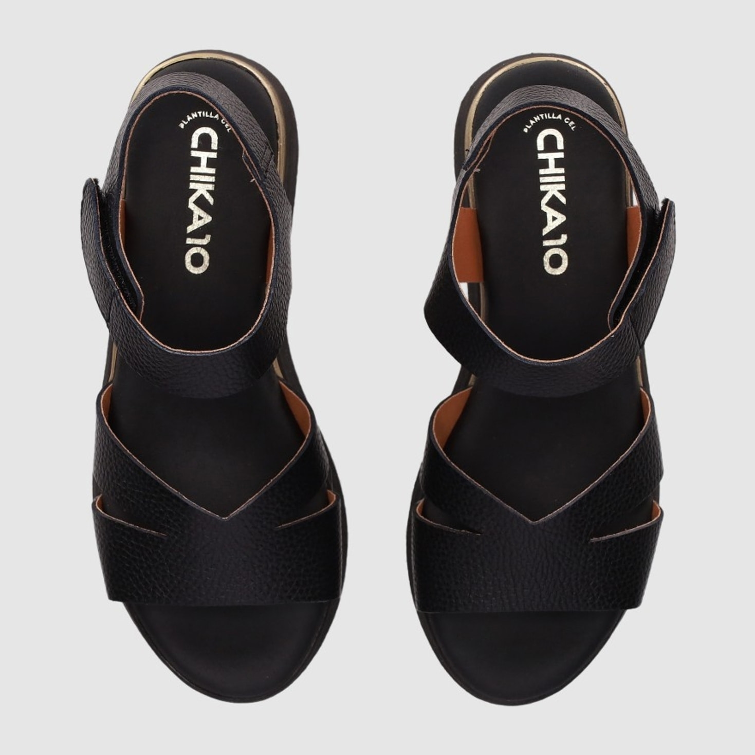 Sandalias de Piel - Negro - Tacón: 4 cm