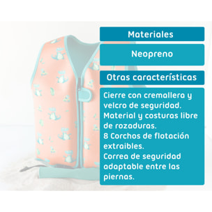 CHALECO NEOPRENO DE FLOTACIÓN COCODRILOS NARANJA