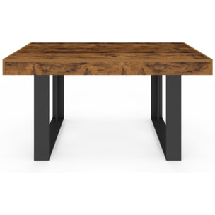 Table à manger Brixton bois vieilli et pieds noirs 160cm