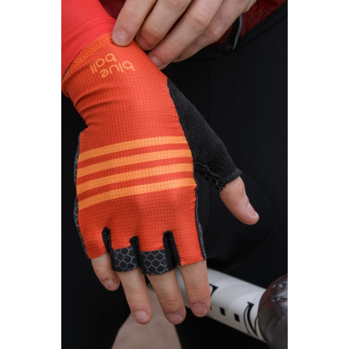 Guantes cortos de ciclismo unisex BLUEBALL Pavé Grip - Naranja