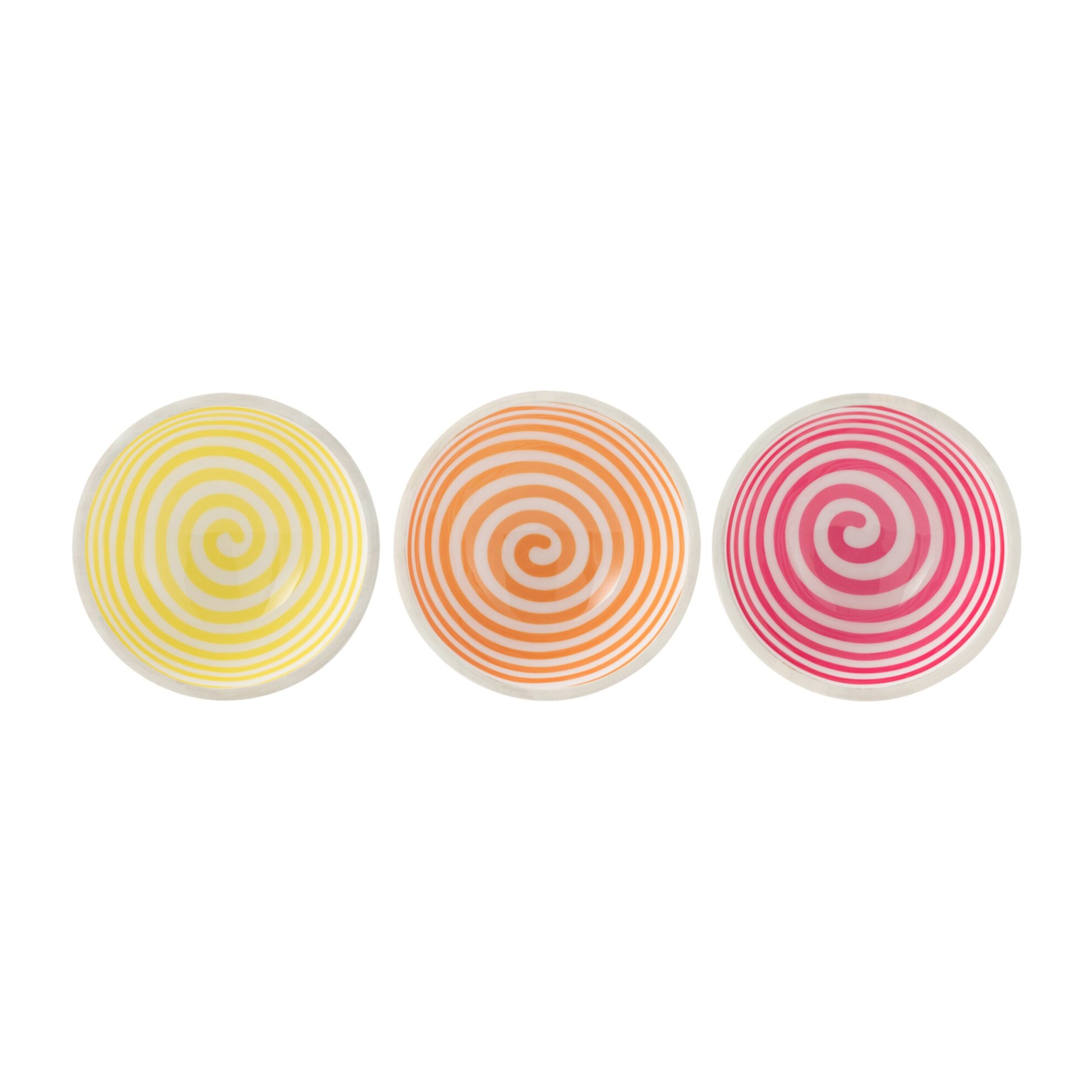 J-Line bol Spirale - bois - rose/orange/jaune - medium - 3 pièces