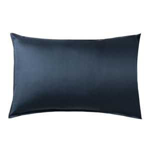 Taie d'oreiller unie en satin de coton, GRAND HOTEL, Bleu marine