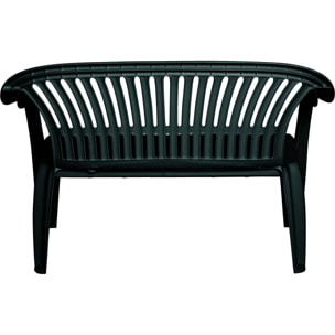 Panchina da esterno Eboli, Panca monoblocco da giardino, Panchina outdoor, 100% Made in Italy, Cm 114x55h82, Verde