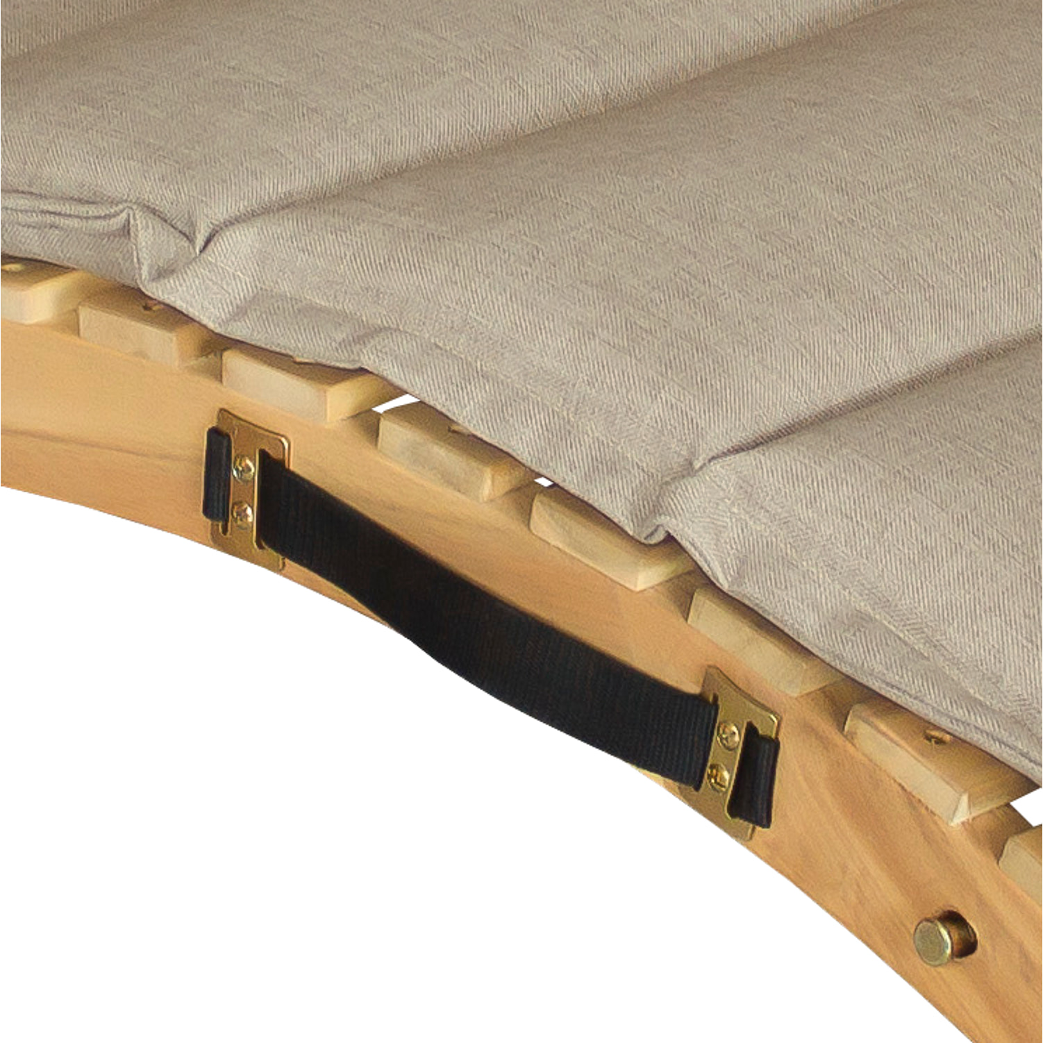 Bain de soleil pliant en acacia KOMODO - coussin sable