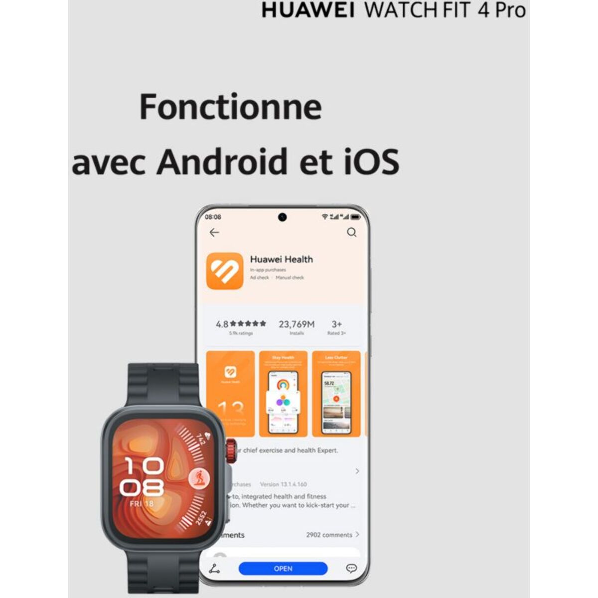 Montre connectée HUAWEI Watch Fit 4 Pro Vert