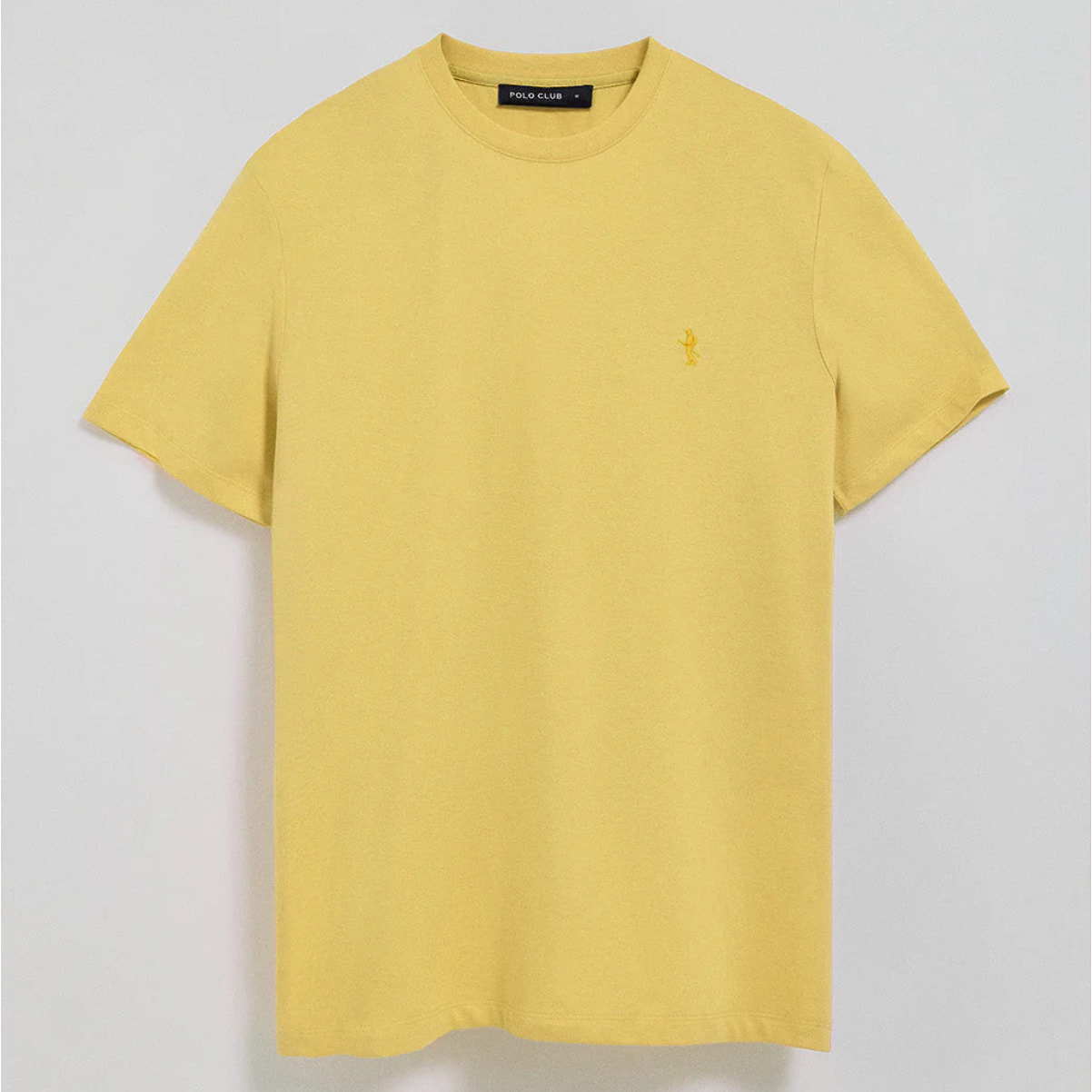 Maglietta gialla basic a girocollo e ricamo Rigby Best