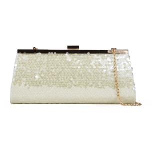 Bolso clutch beige con lentejuelas
