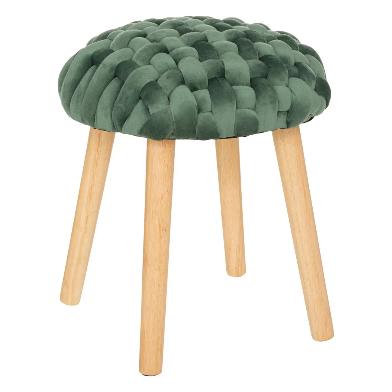 Tabouret d'appoint "Jade" - bois et hévéa - vert jade