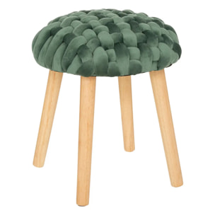 Tabouret d'appoint "Jade" - bois et hévéa - vert jade