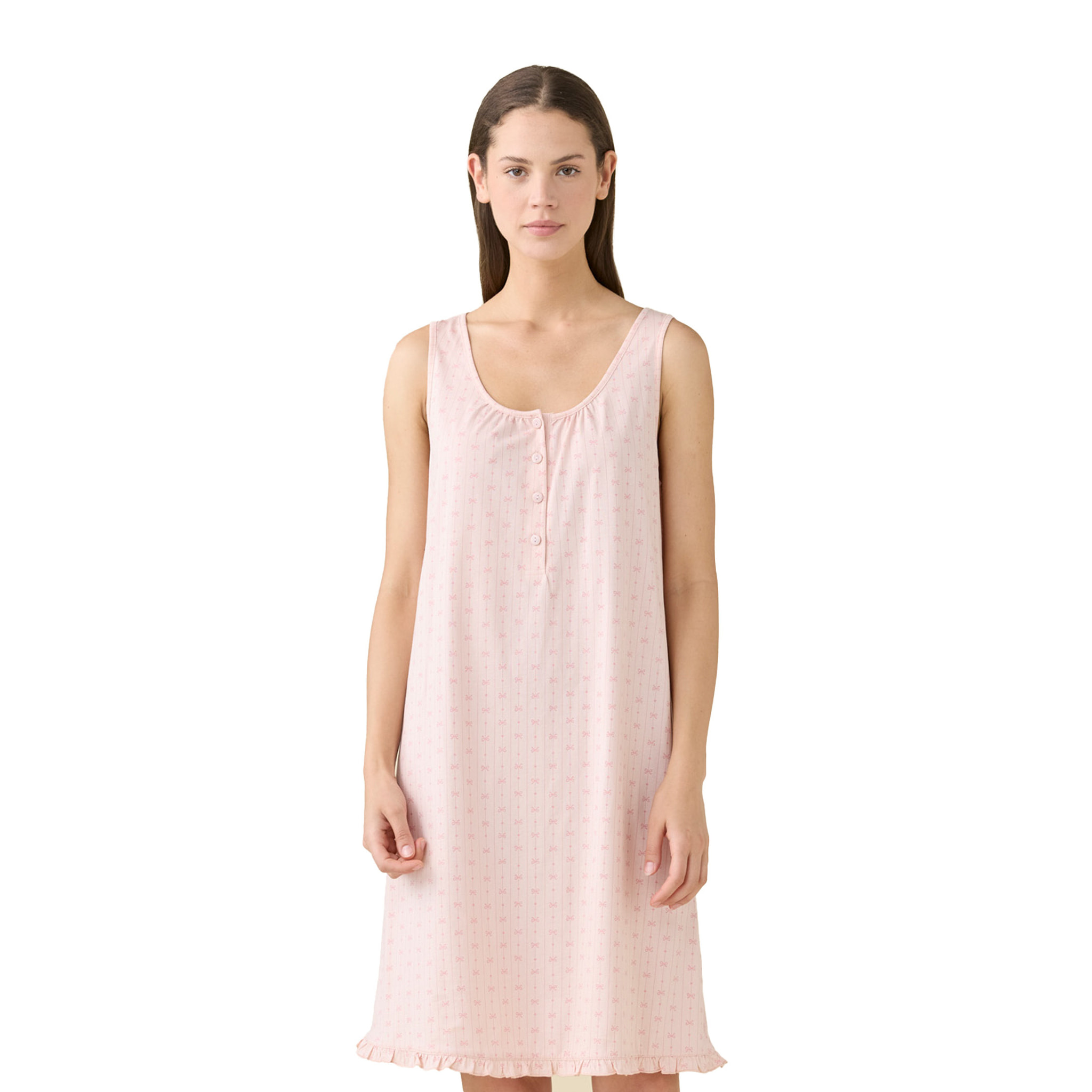 Camicia da notte donna estiva in cotone articolo romantic. Noidinotte