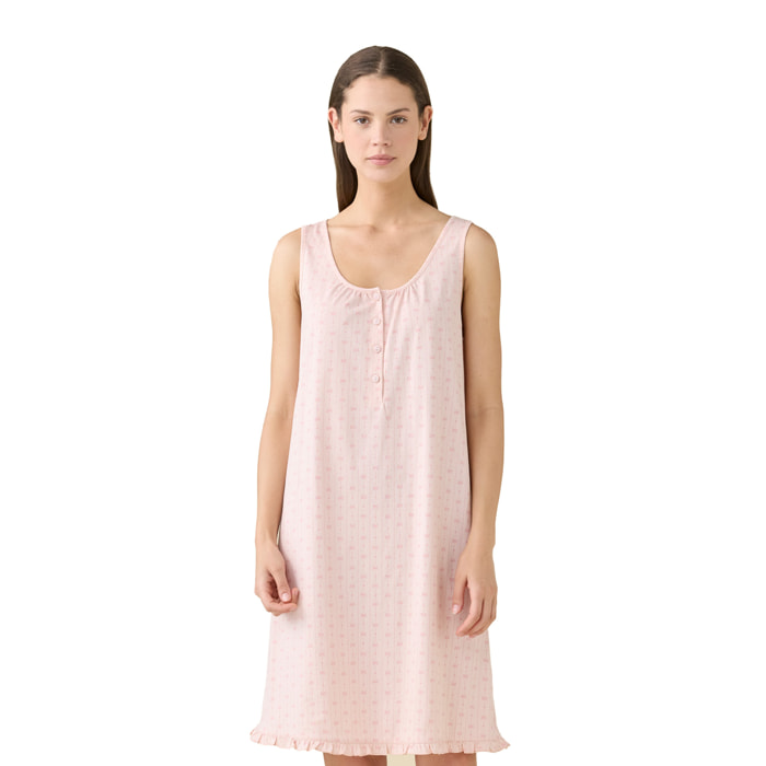 Camicia da notte donna estiva in cotone articolo romantic. Noidinotte