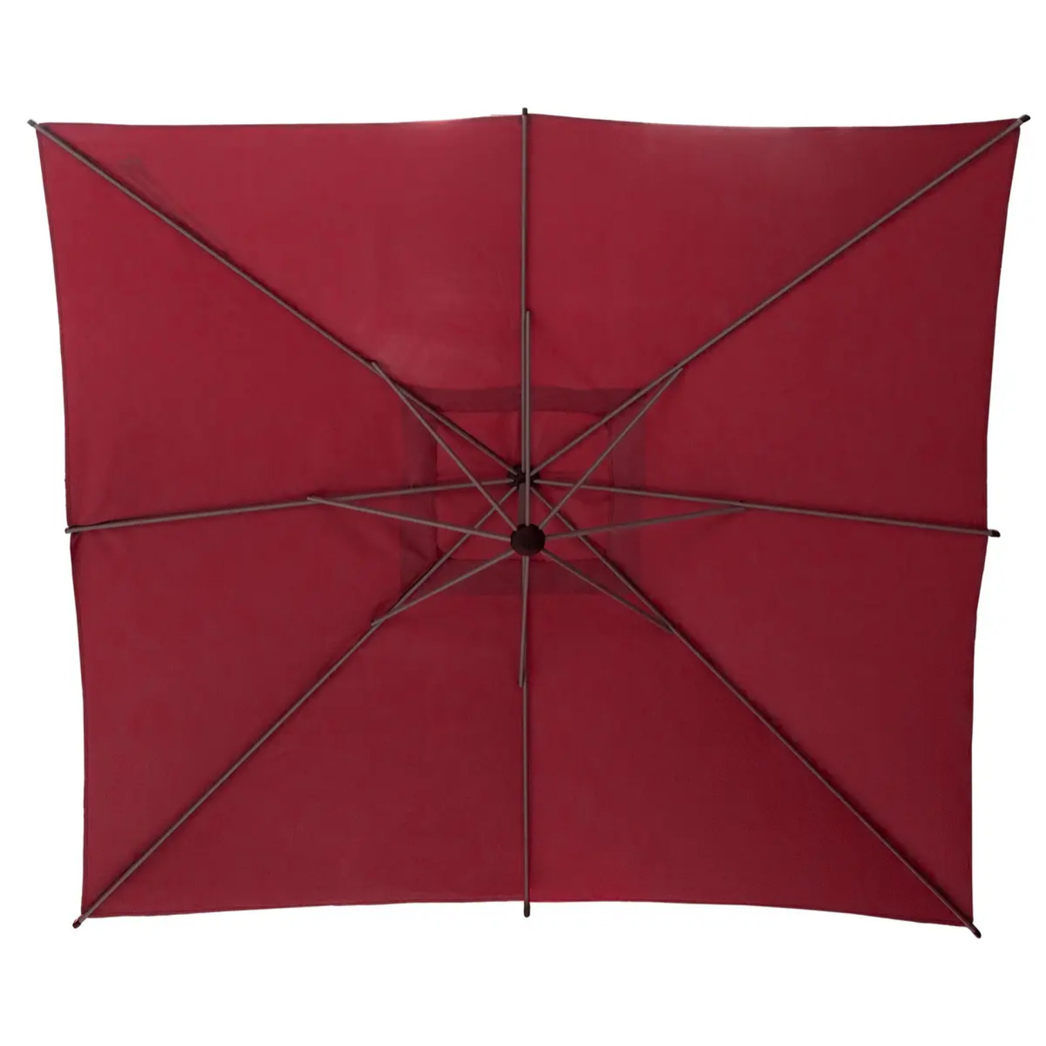 Parasol déporté carré "Manoa" bordeaux D2,5x2,5m en acier