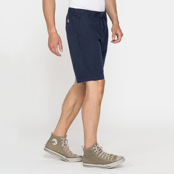 BERMUDA CHINO IN TESSUTO LINO E COTONE CON COULISSE