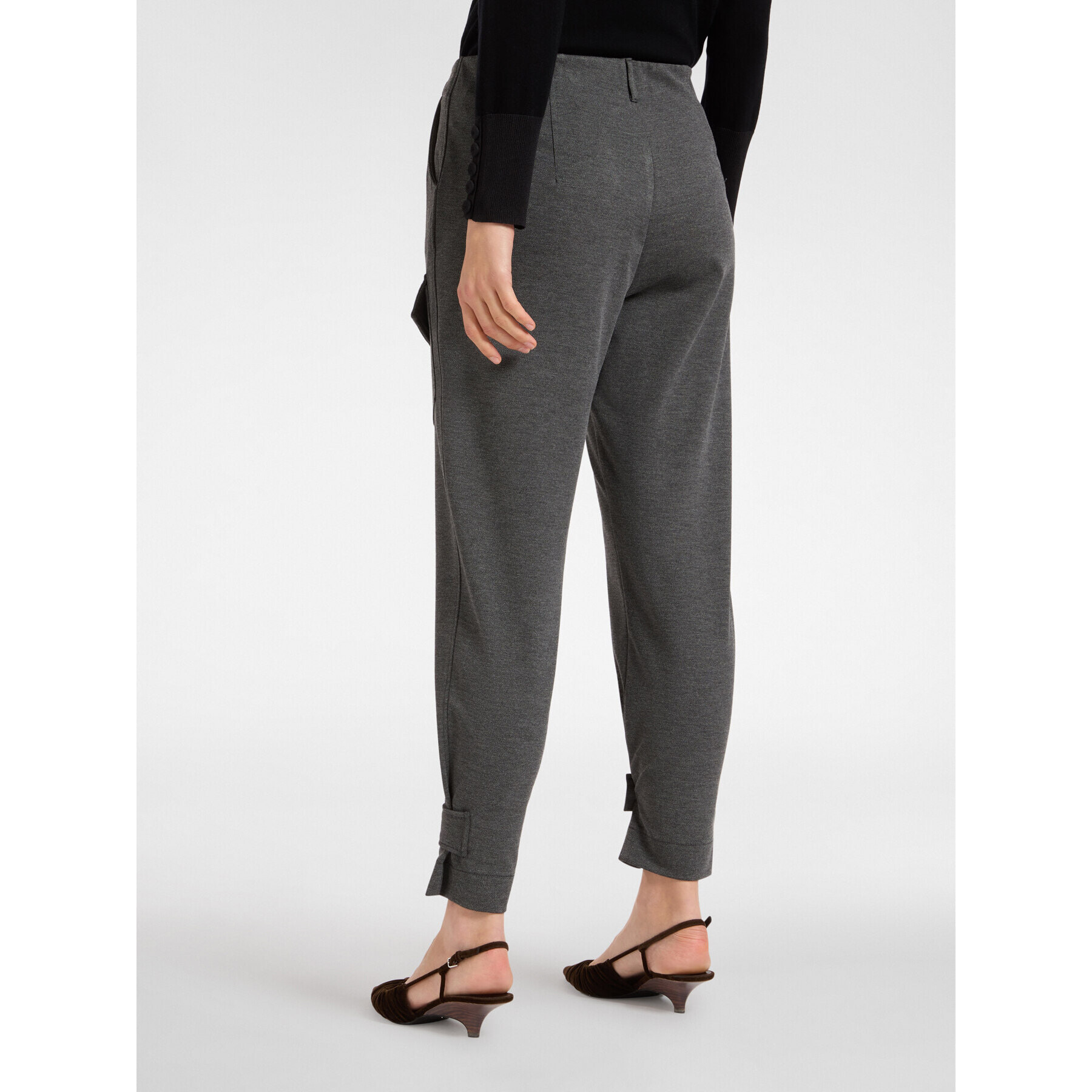 Elena Mirò - Pantaloni con tasca e cinturini al fondo - Grigio
