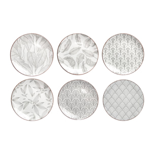 Lot de 6 petites assiettes à dessert, SASEBO