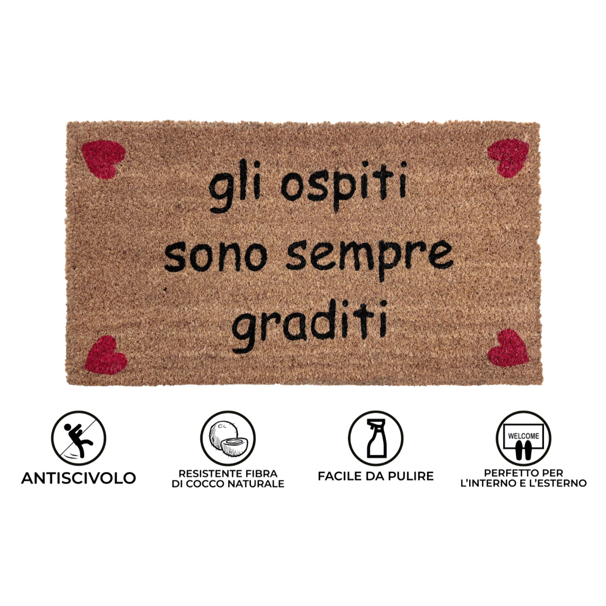 Zerbino Ingresso Casa Antiscivolo in Cocco Ospiti Graditi