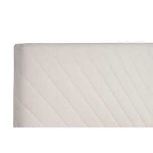 Lit 2 places 160x200 en tissu beige SIDONIE