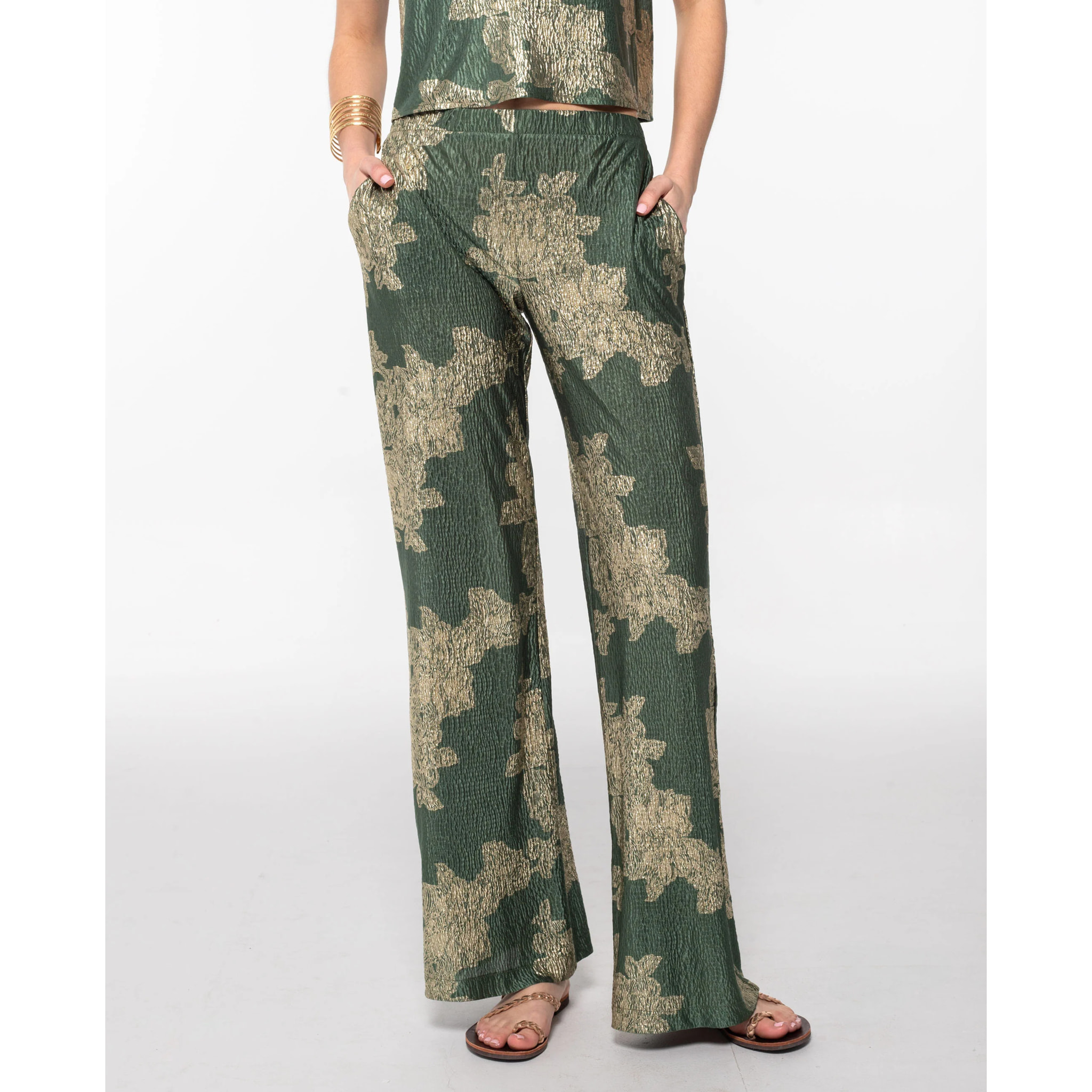 Pantalón jacquard fluido