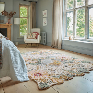 Tapis en laine floral DAPHNE Rose