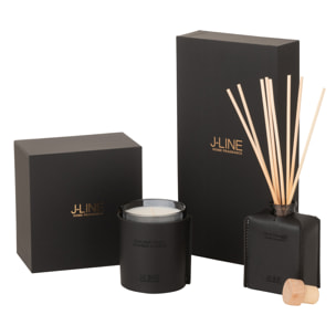 J-Line Bâtonnets parfumés - cuir - noir -100ml