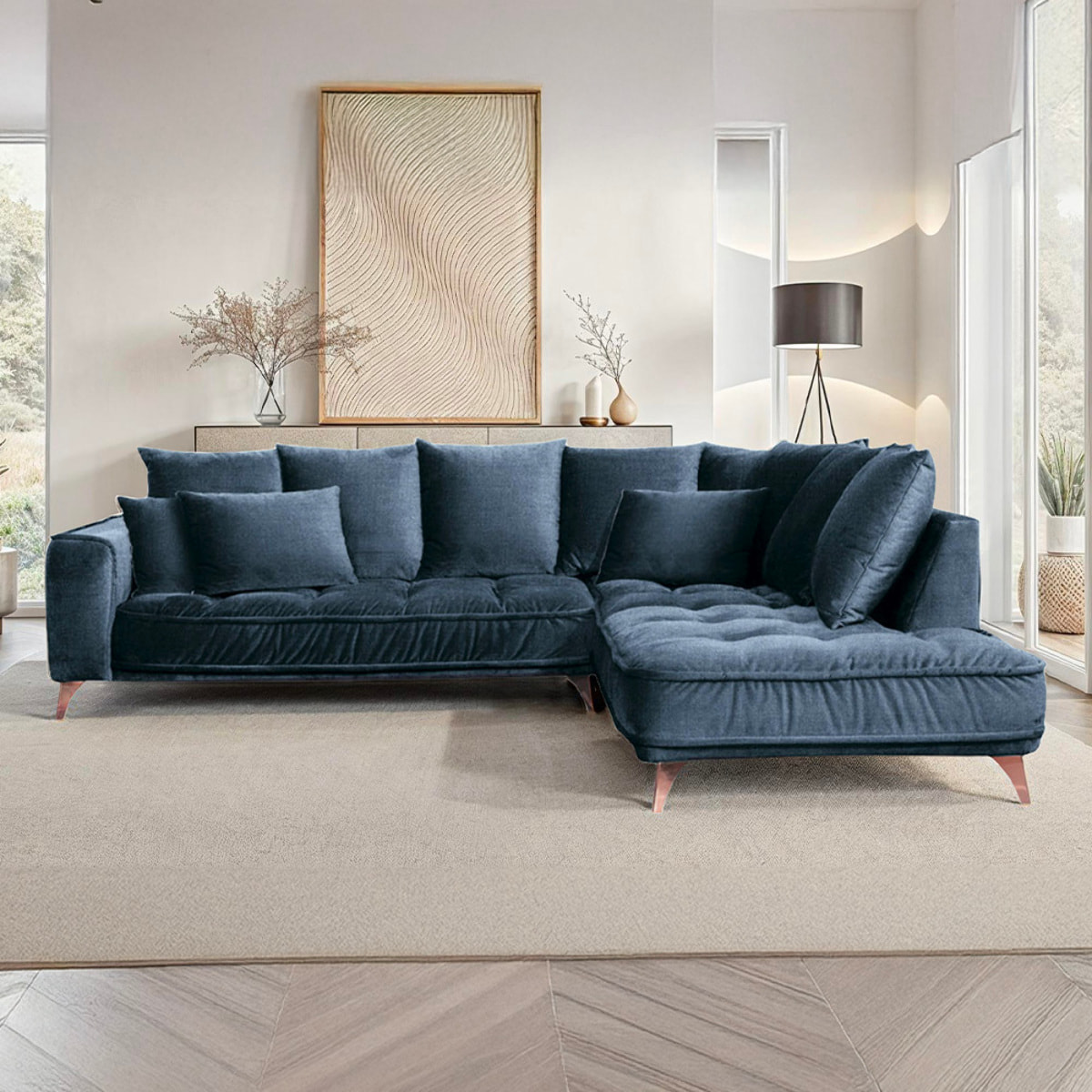 Canapé Tissu Angle Droit Altamo - 4 Places