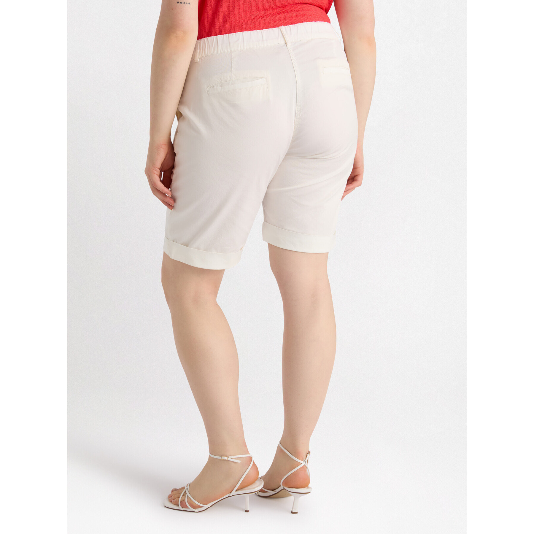 Fiorella Rubino - Pantaloni corti in cotone stretch - Bianco