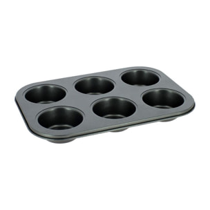 Plaque à 6 muffins en acier carbone AMANDINE