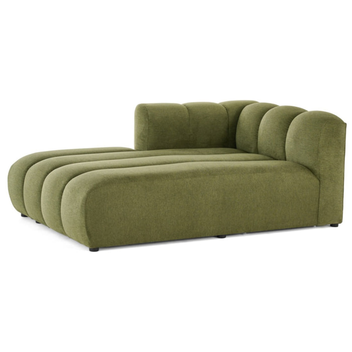 Debbie - module d'assise méridienne gauche en tissu texturé - Vert