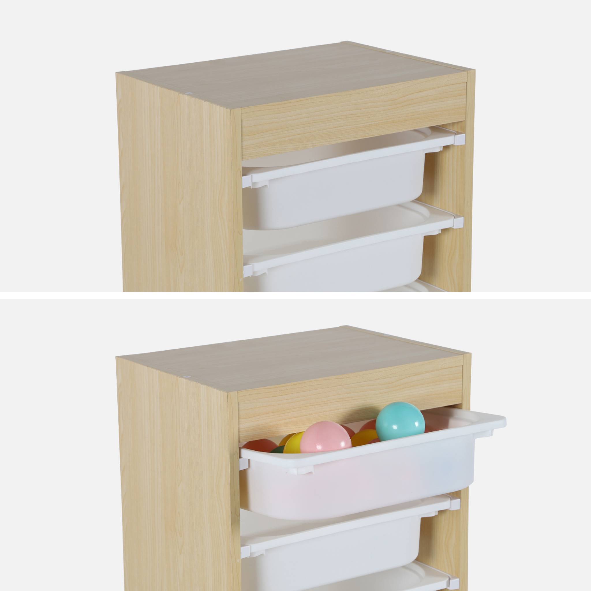 Meuble de rangement naturel enfant 4 bacs de rangement