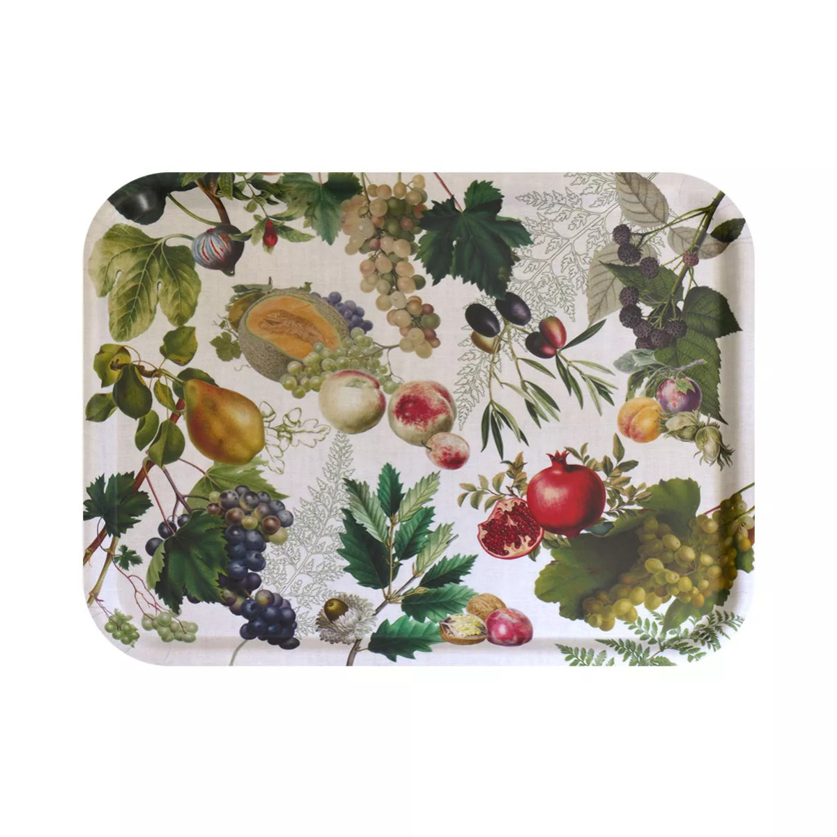 Plateau bois imprimé beige vert Abondance d'automne naturel