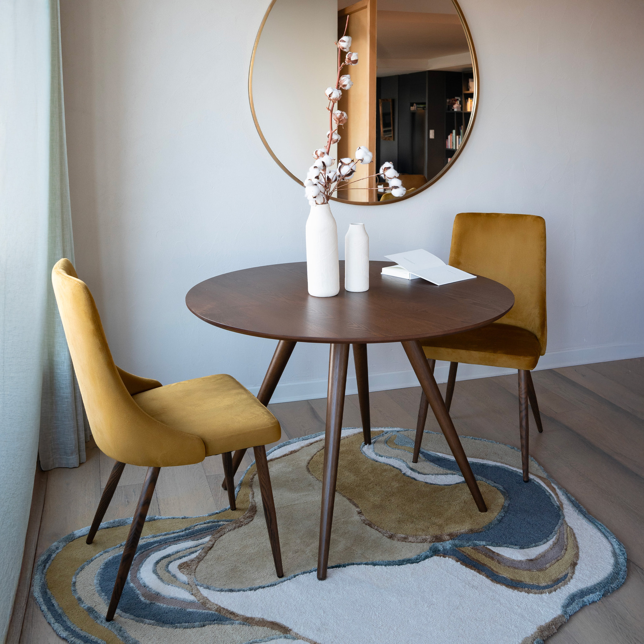 Lot de 2 chaises en velours jaune moutarde - Vinni