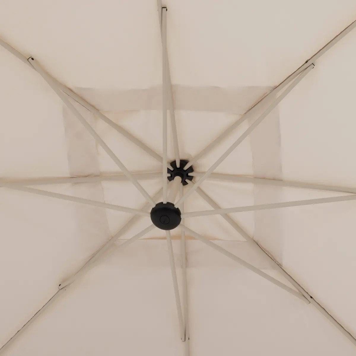 Parasol déporté carré "Manoa" argile & blé 2,5 x 2,5m en aluminium acier et polyester